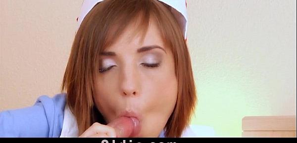  Blowjob and sex prescription for sick old step dad from slutty hot nurse